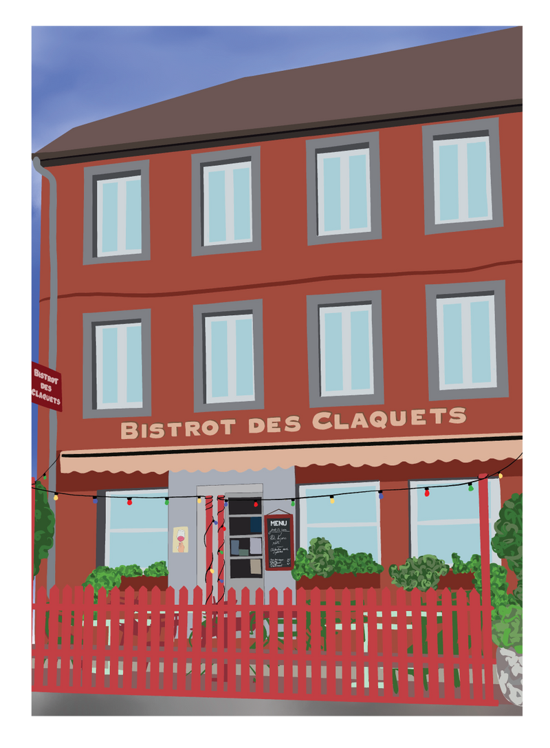 Bistrot des Claquets Natural Wine Bar Art Poster | MORE Natural Wine