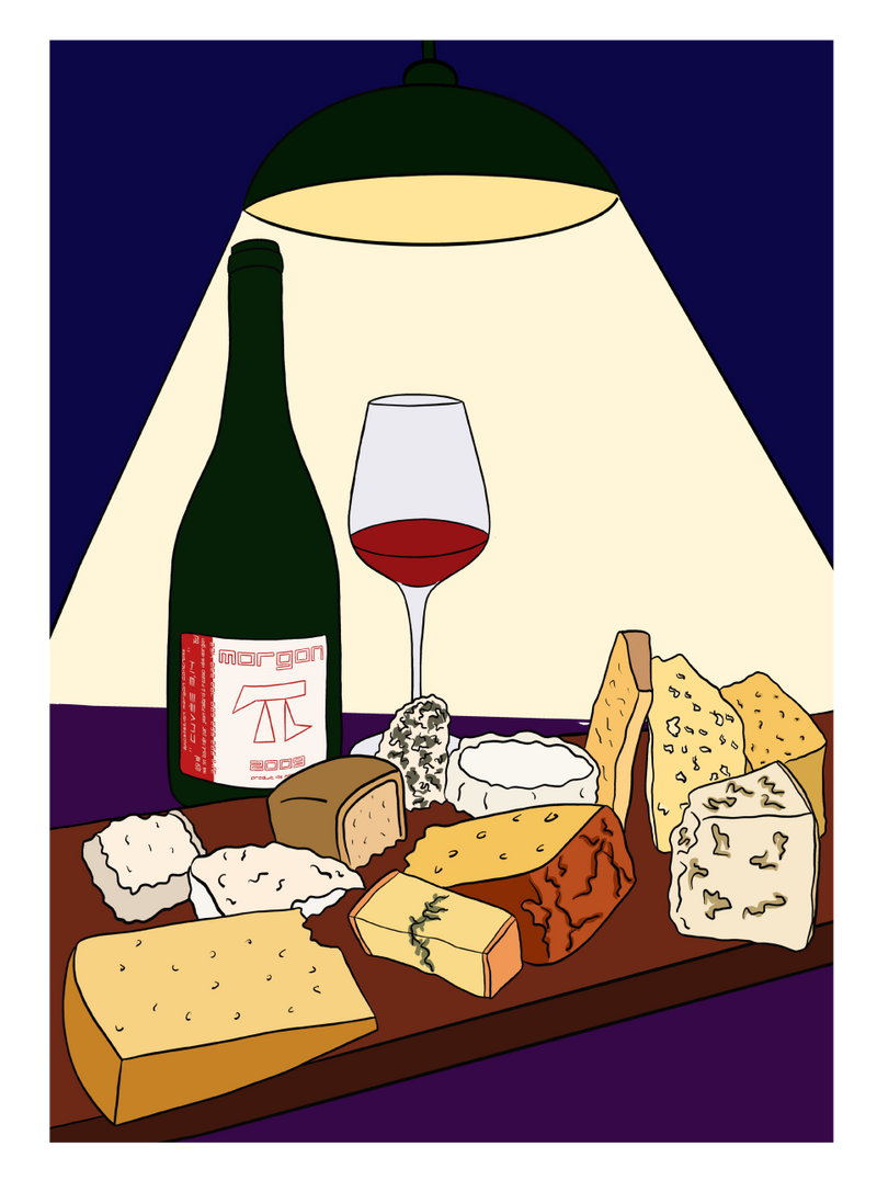 Cheeseboard Natural Wine Art Poster | MORE Natural Wine